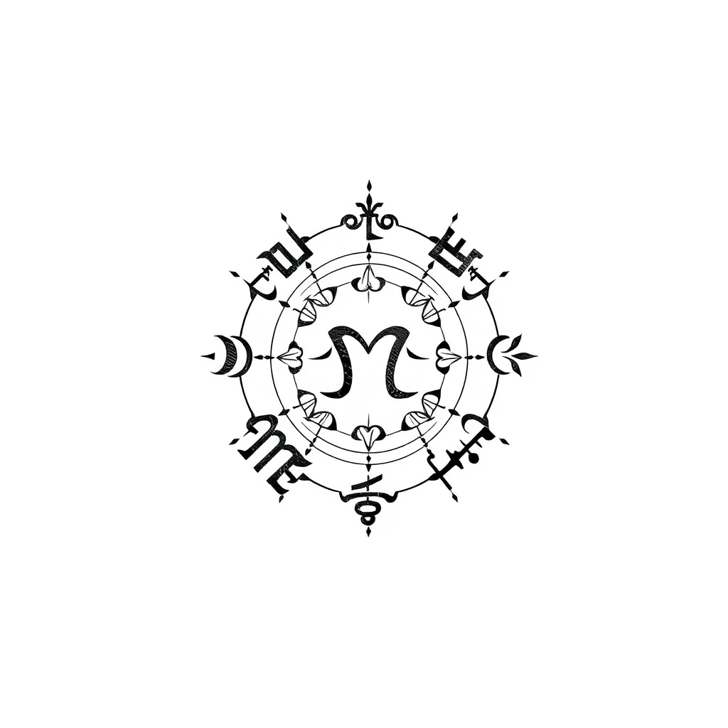 Zodiac symbols tattoo