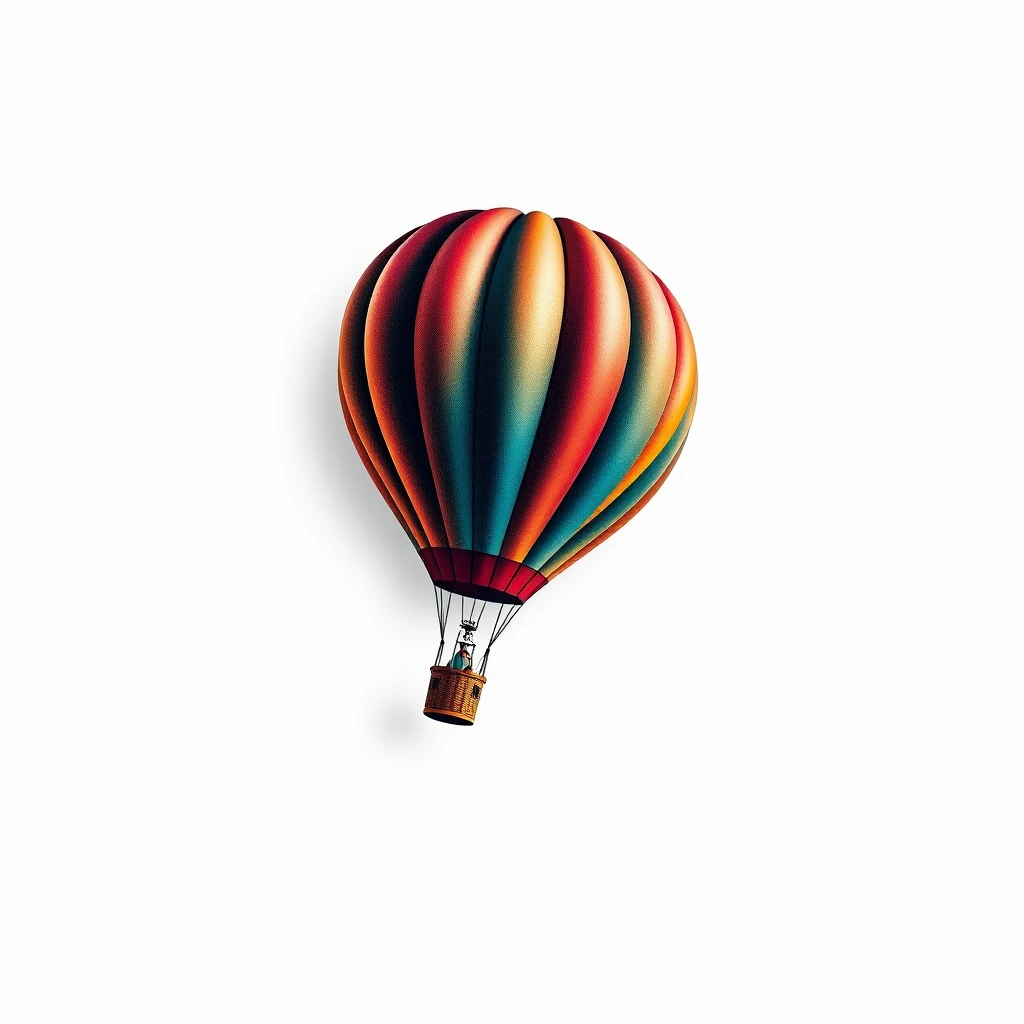 Colorful hot air balloon tattoo design