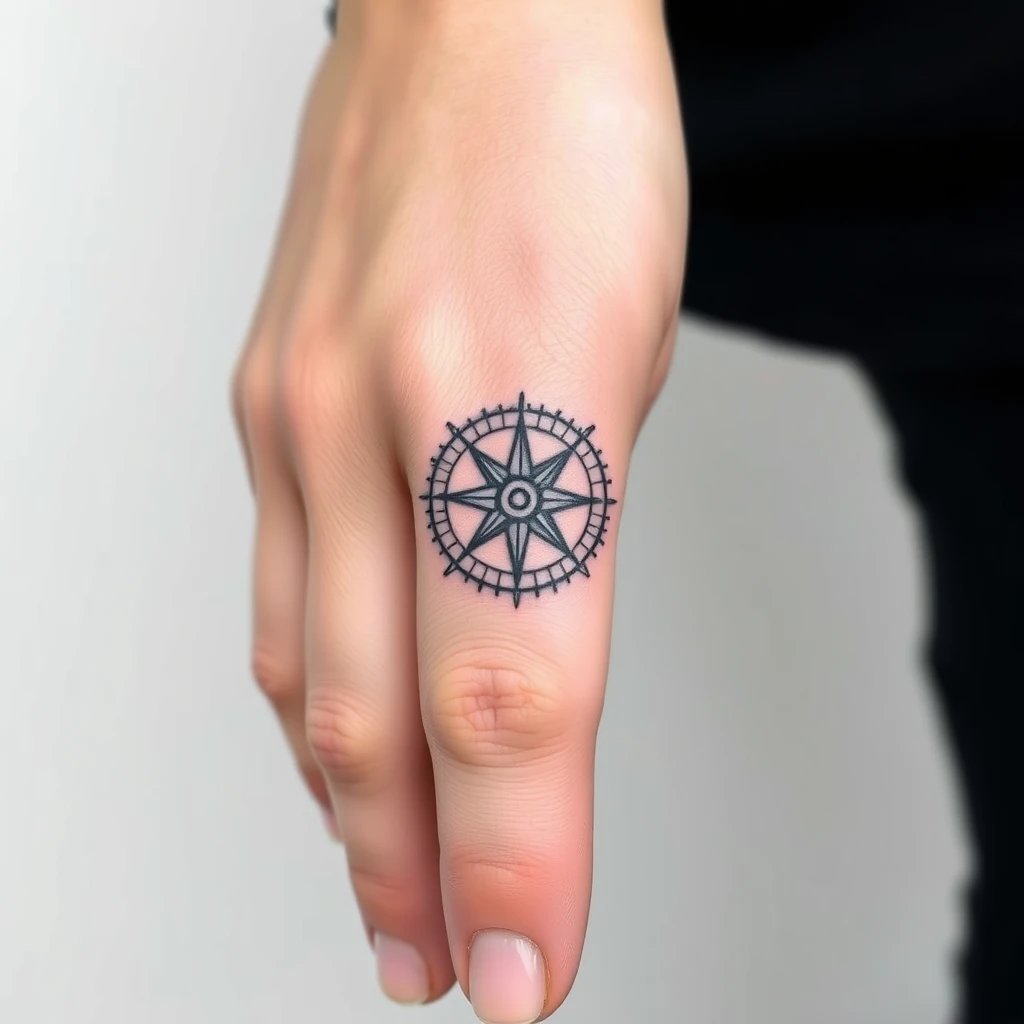 Compass with coordinates tattoo