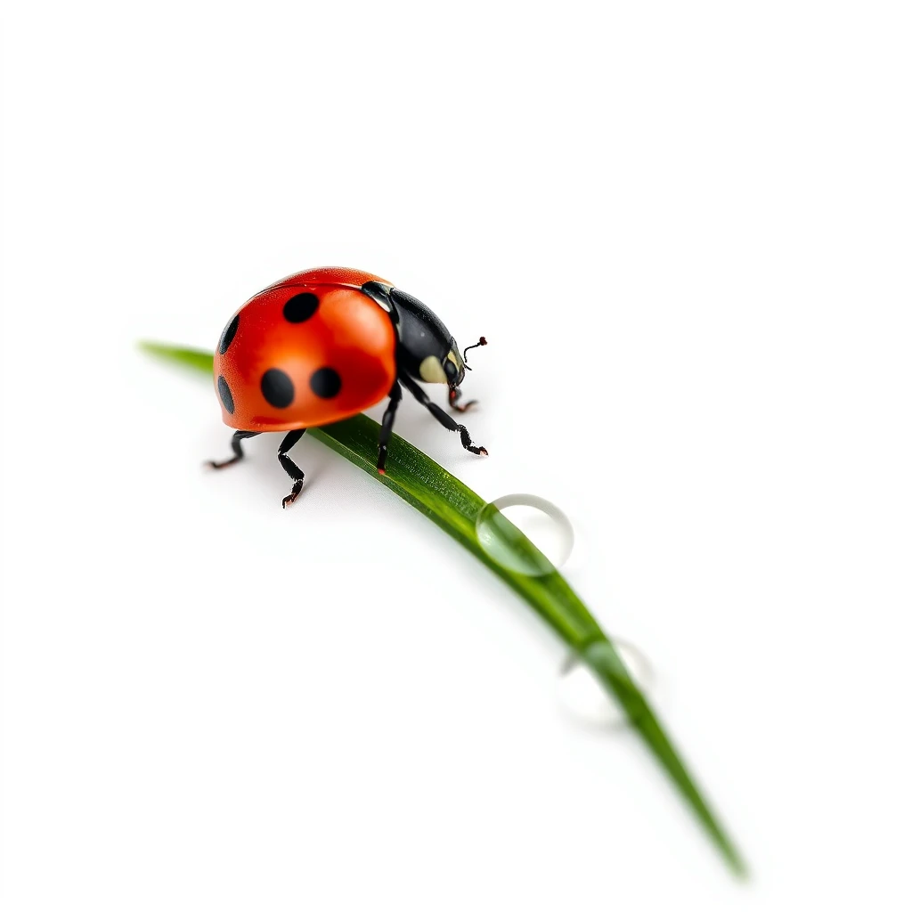 Micro Realism style tattoo of ladybug on grass