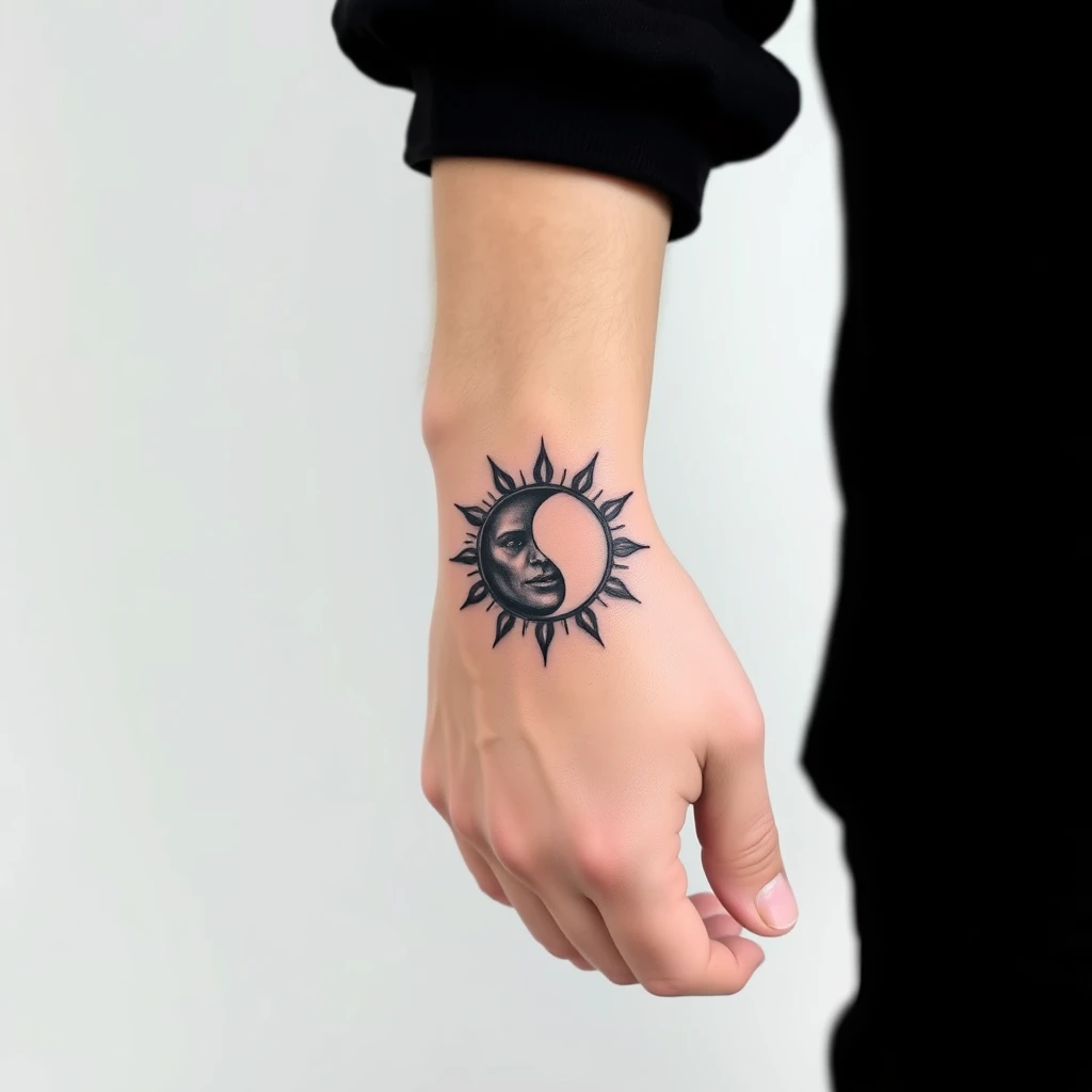 Sun and moon tattoo