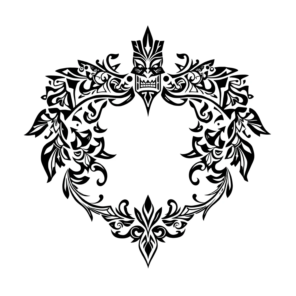 Intricate Polynesian style tattoo design