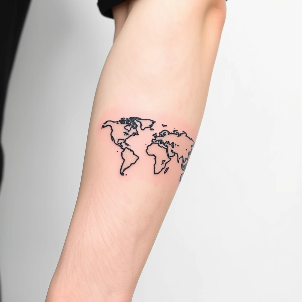 World map tattoo