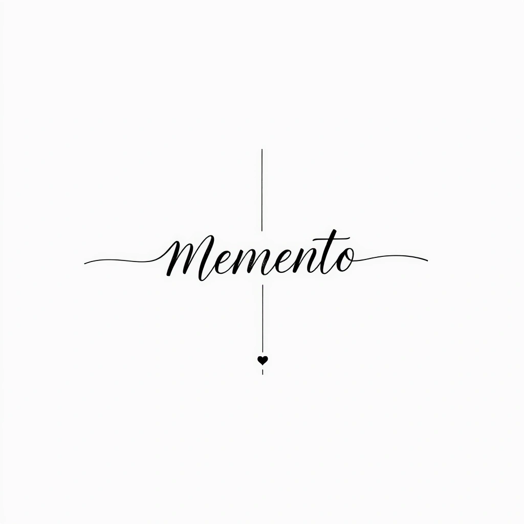 Minimalist memento tattoo in black and white