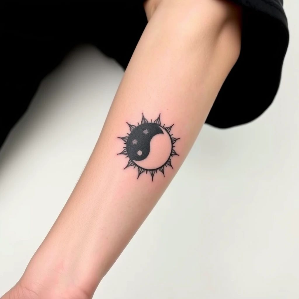 Sun and moon tattoo