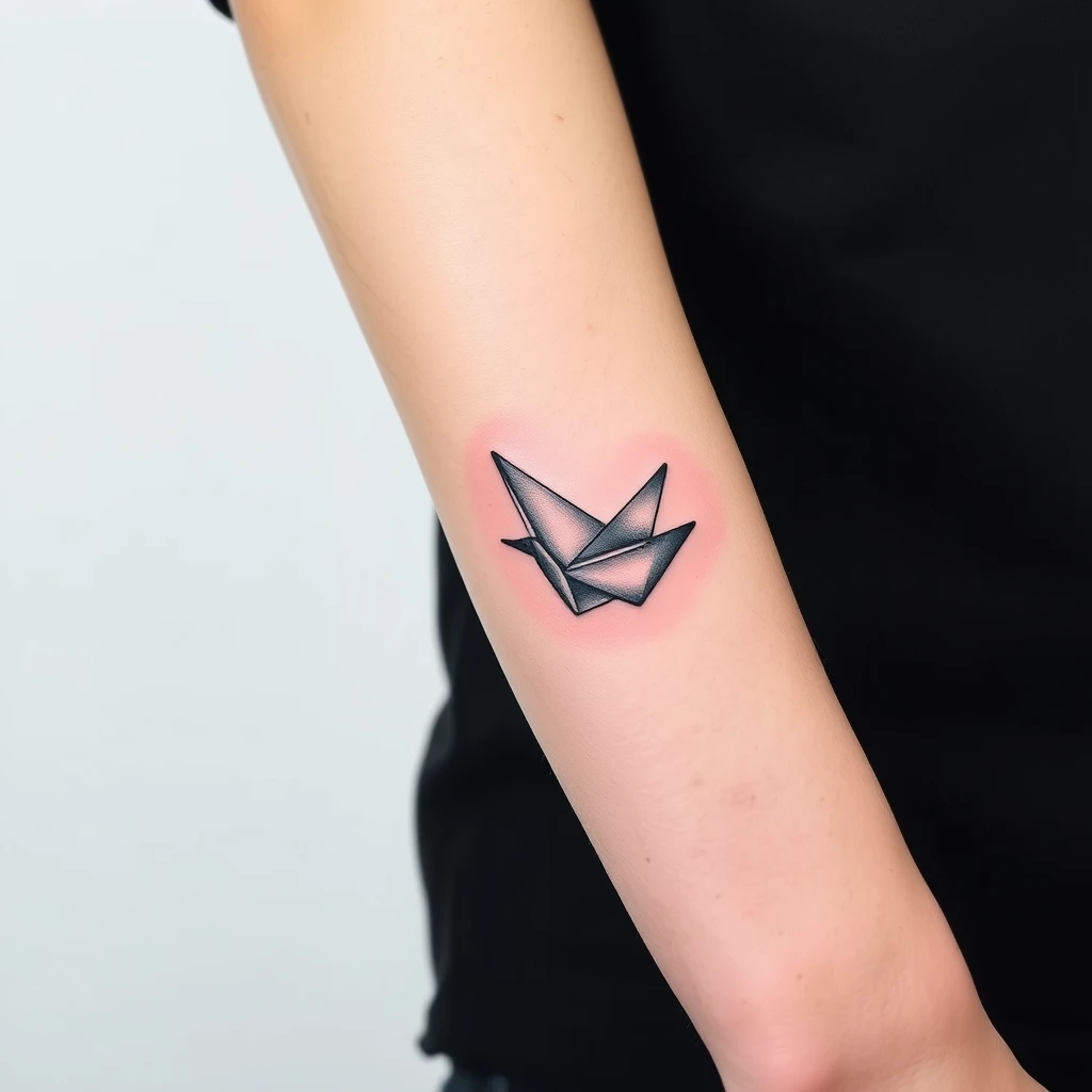 Origami crane tattoo