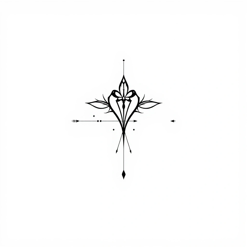 Memento minimalist black and white tattoo design