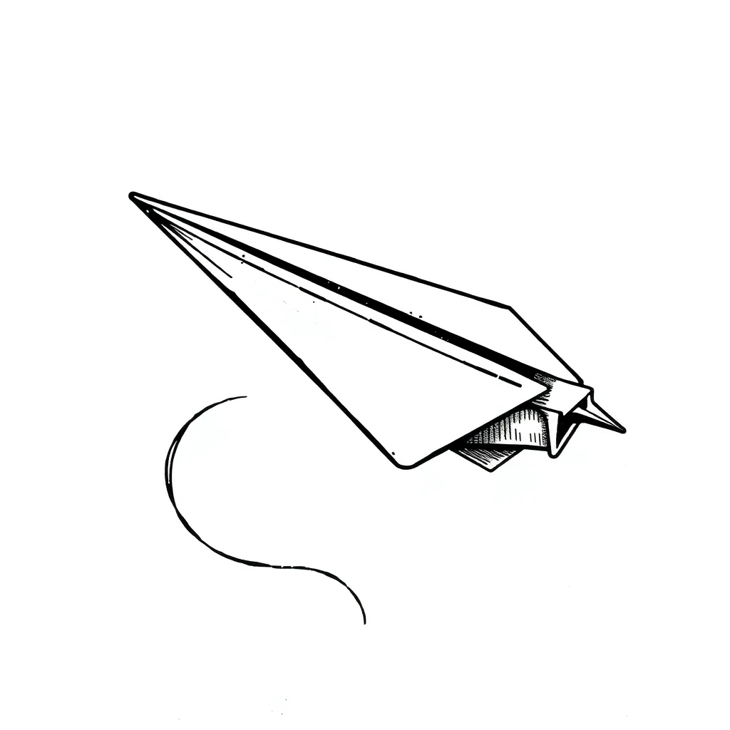 Paper plane tattoo