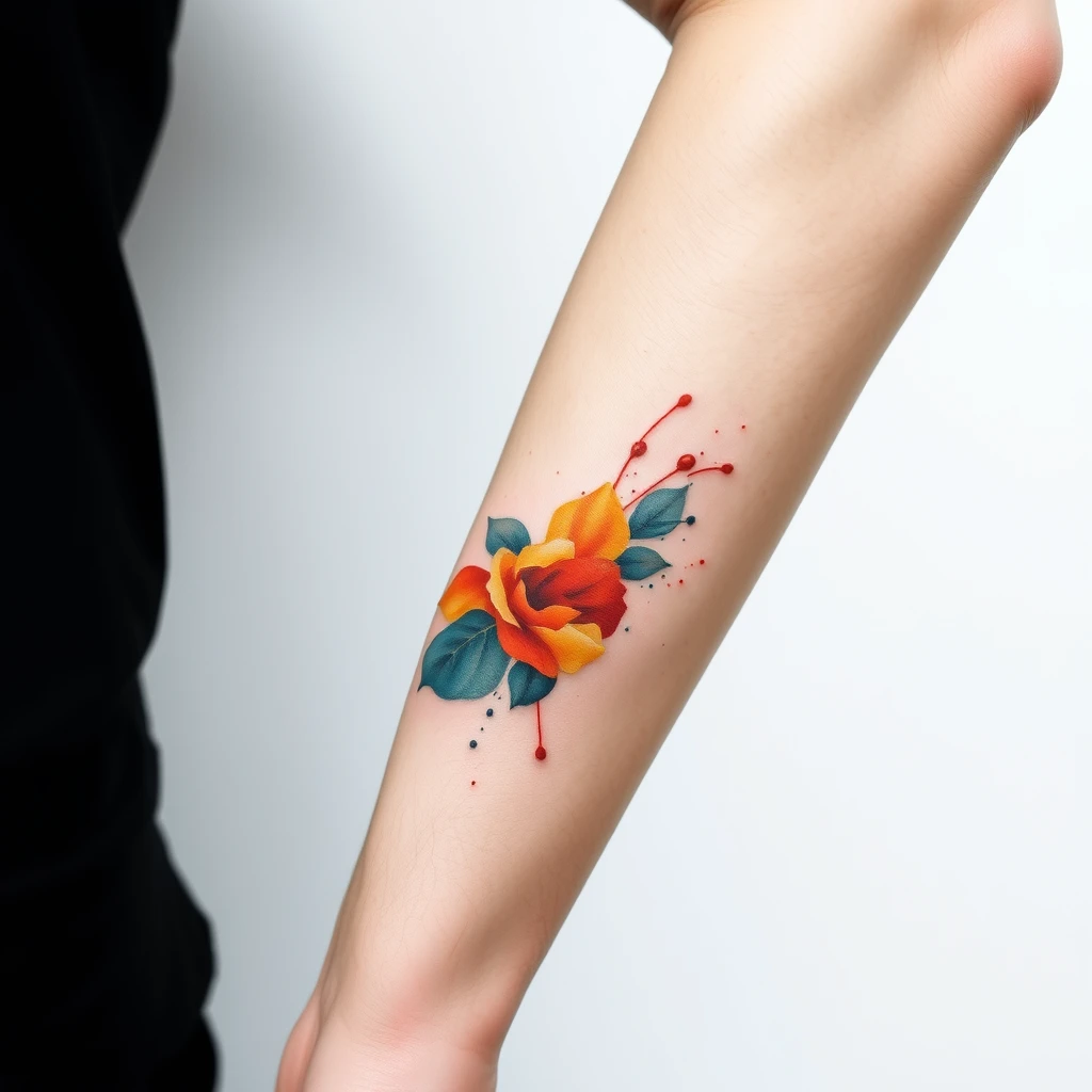 Watercolor splash tattoo