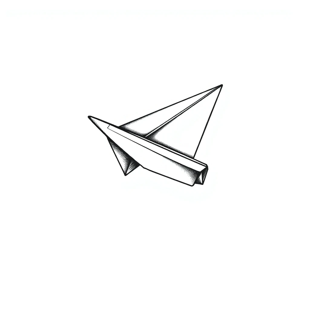 Paper plane tattoo