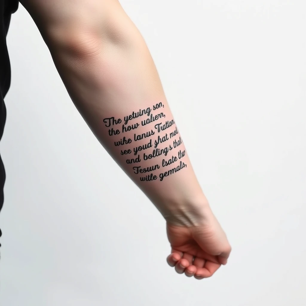 Scripted quotes tattoo