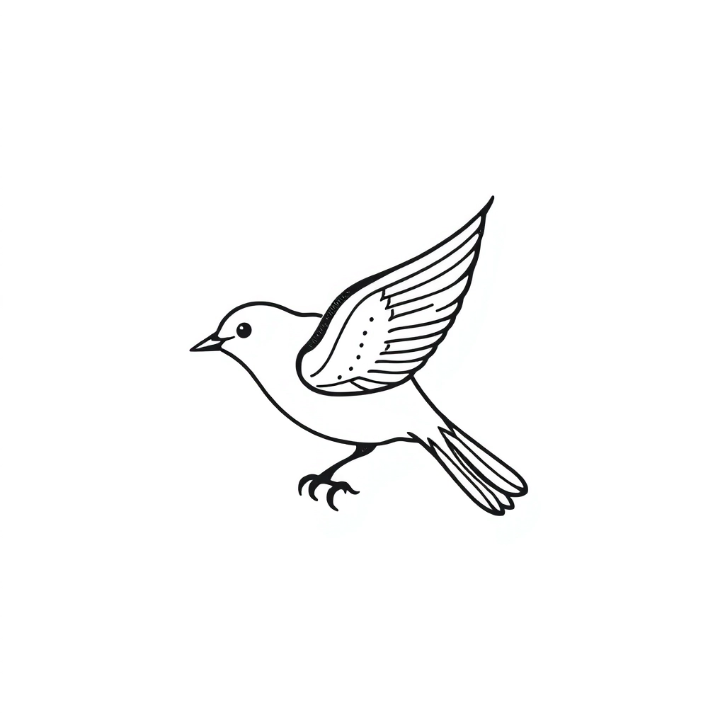 Tattoo of a bird in minimalist style