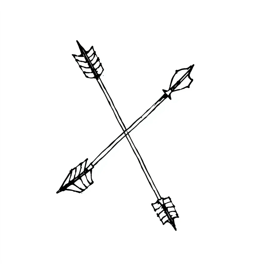 Tattoo of arrows in black and white