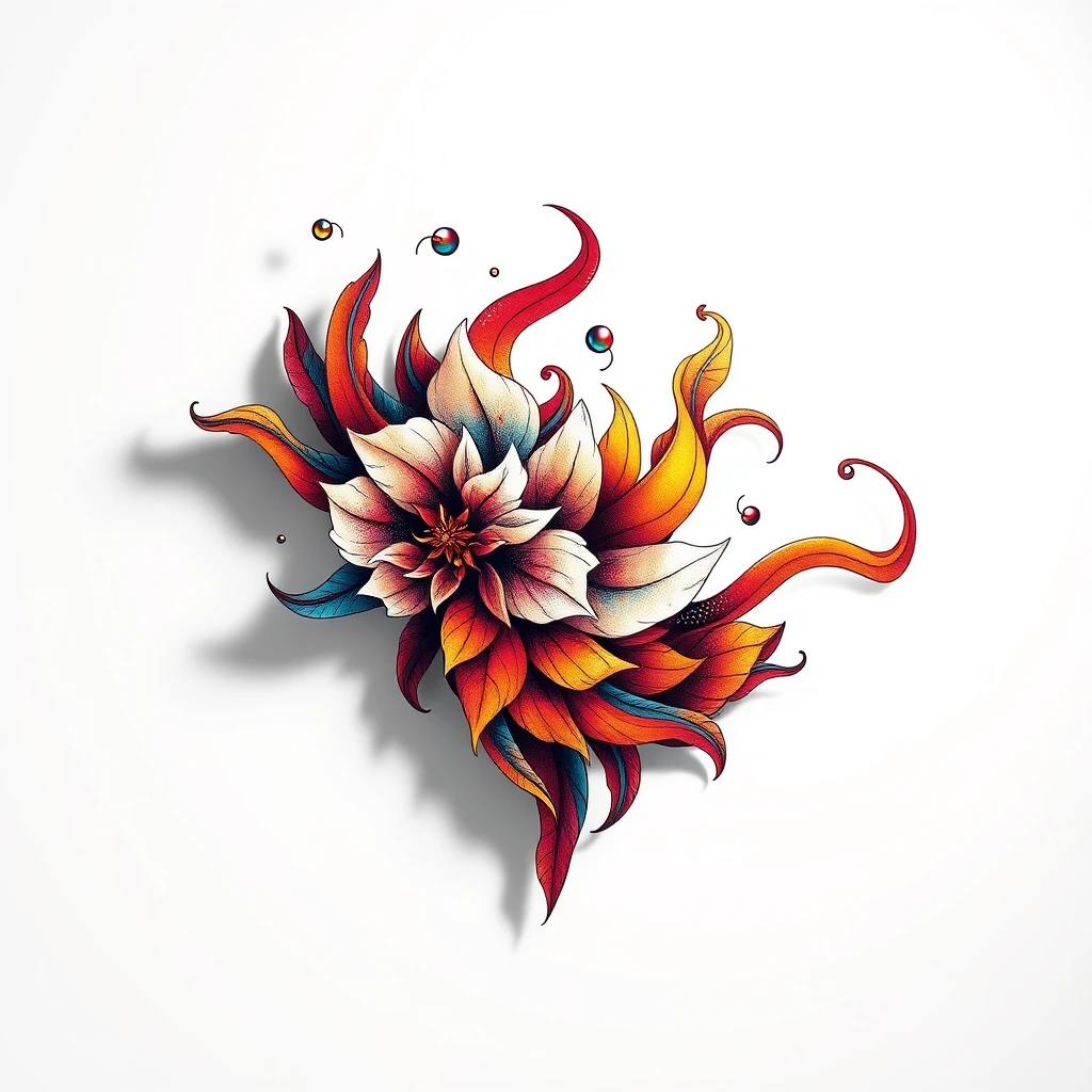 Vibrant Mellifluous tattoo with floral design