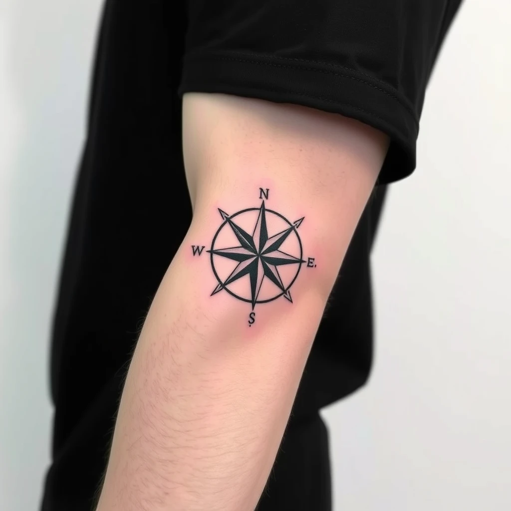 Compass rose tattoo