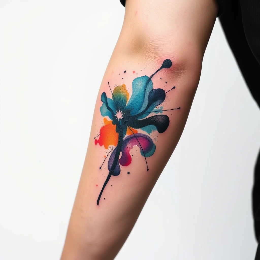 Watercolor splash tattoo