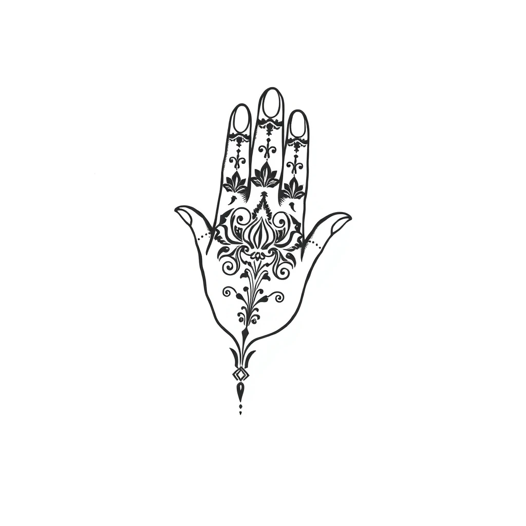 Hamsa hand tattoo