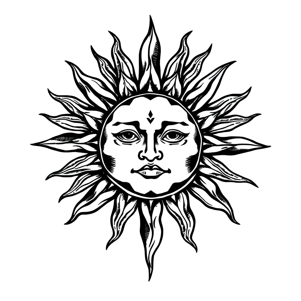 Sun tattoo