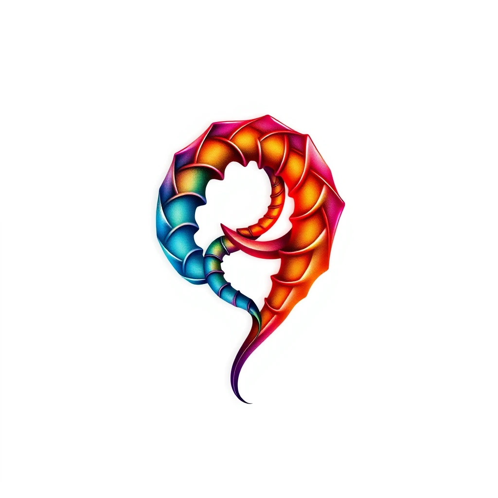 Colorful Helix tattoo with vibrant gradients.