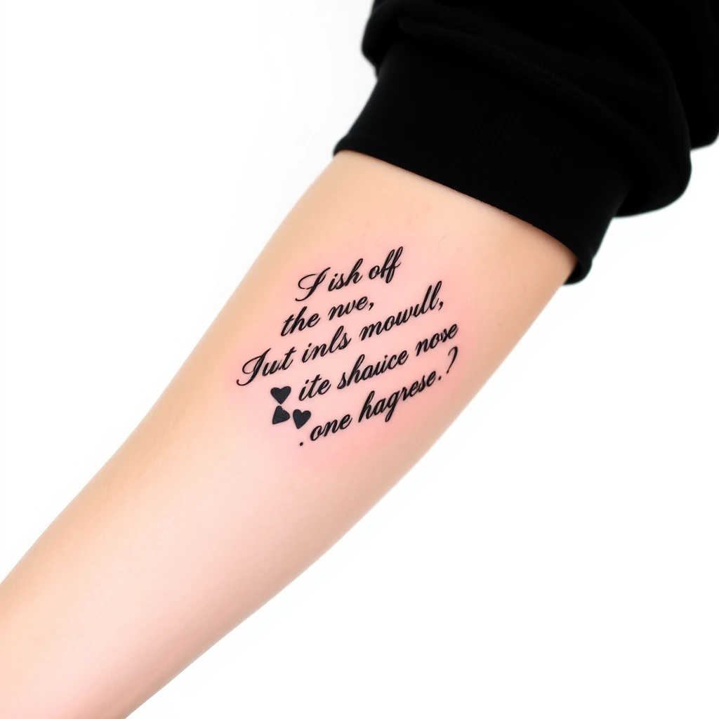 Scripted quotes tattoo