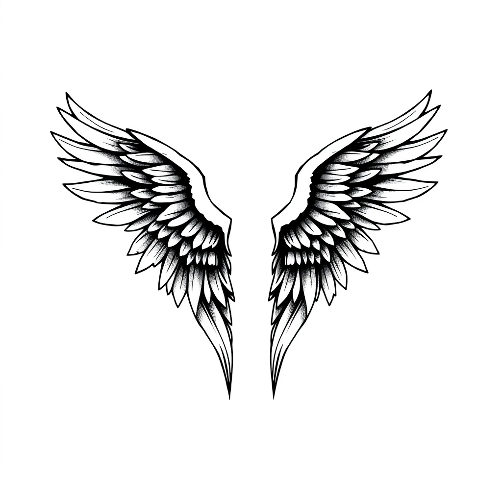 Angel wings tattoo