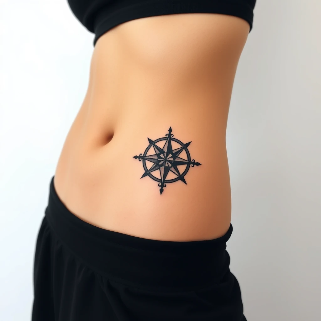 Compass rose tattoo