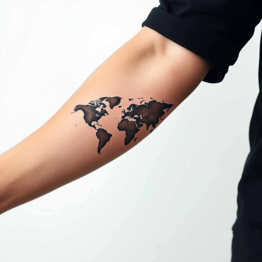 World map tattoo