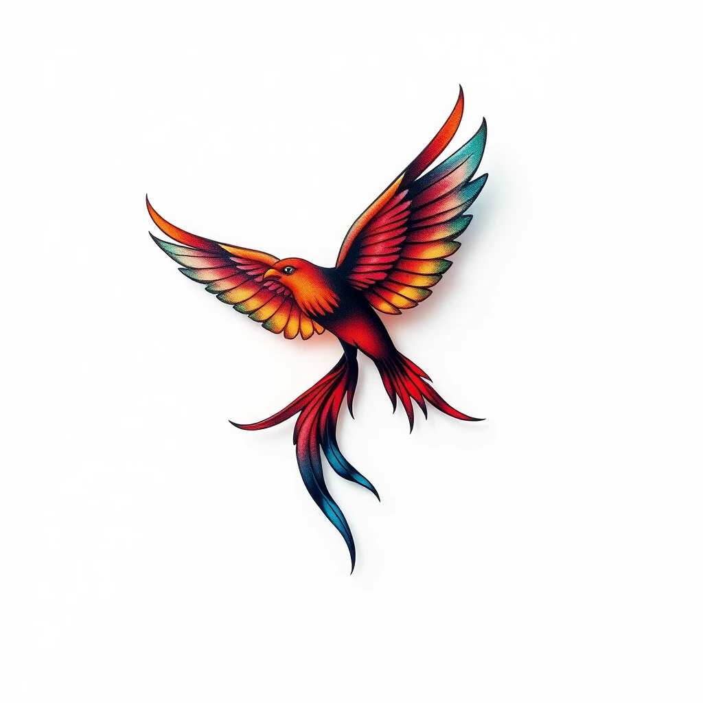 Colorful Zephyr tattoo featuring vibrant bird design