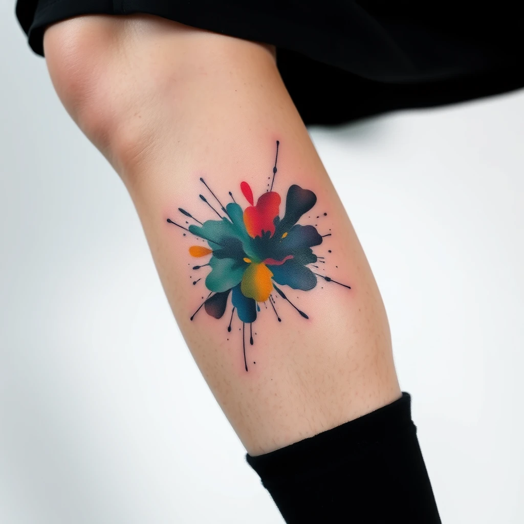 Watercolor splash tattoo