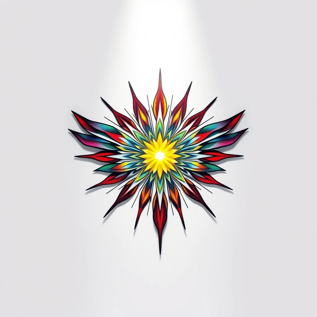 Radiance tattoo with colorful starburst design