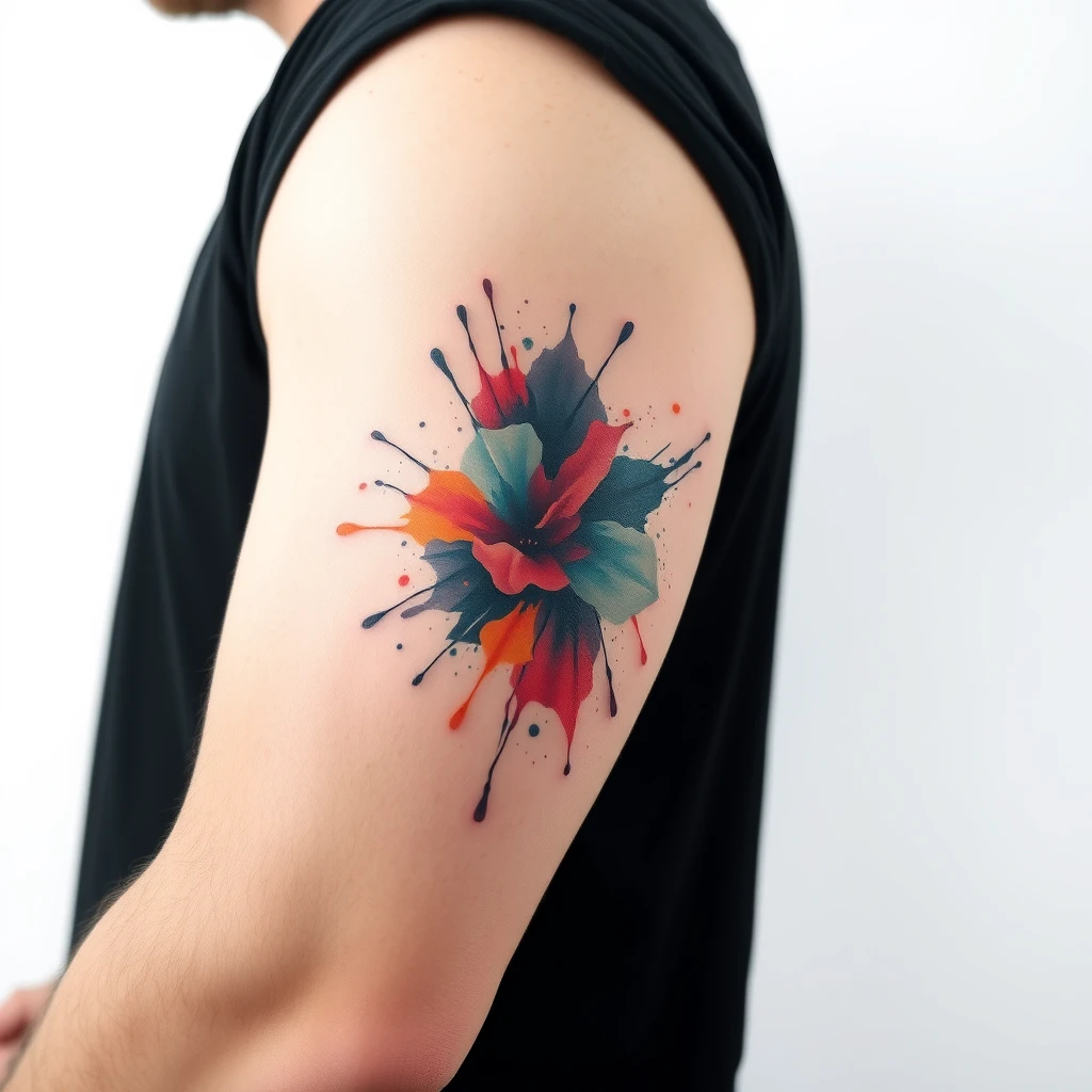 Watercolor splash tattoo