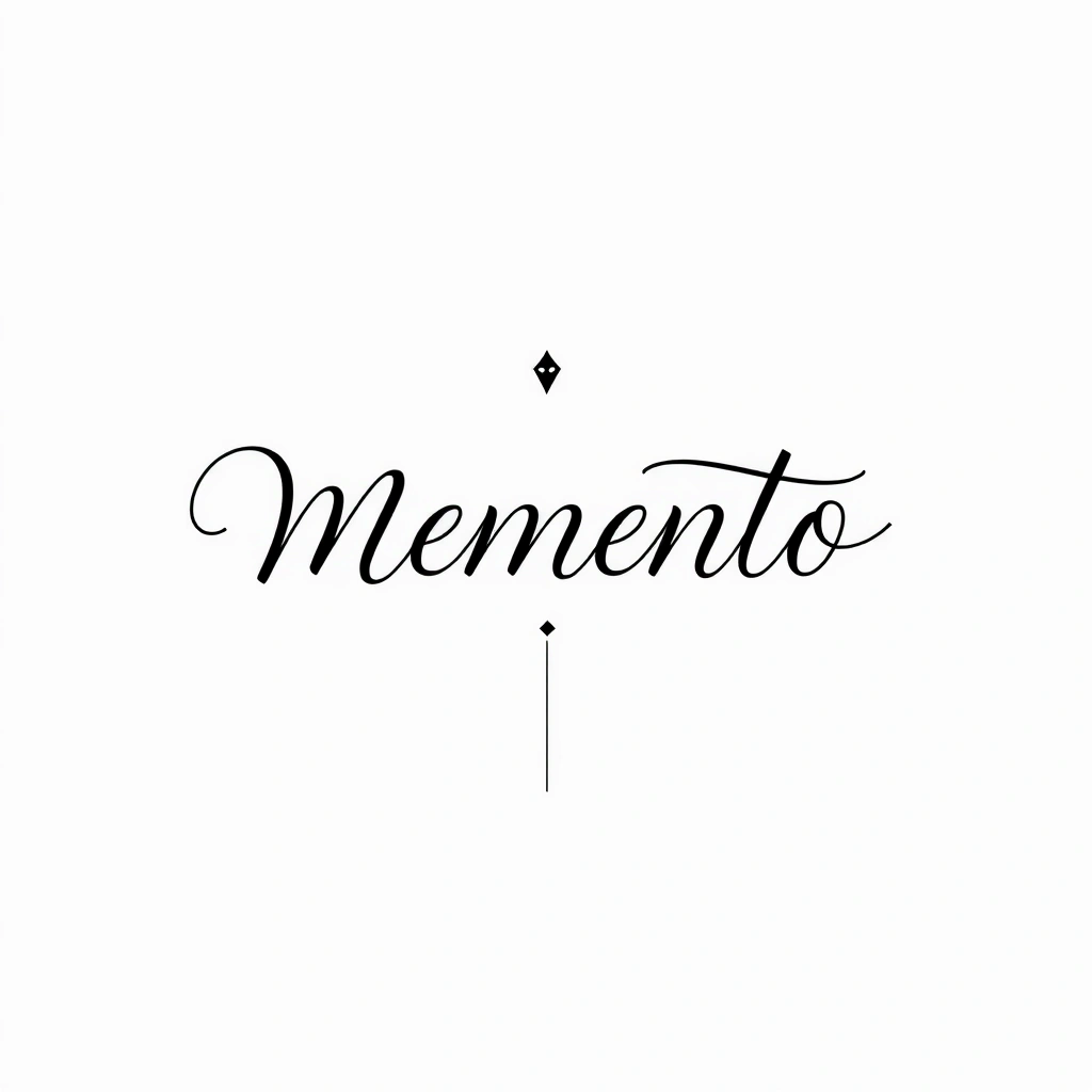 Memento tattoo in Black and white Minimalist style