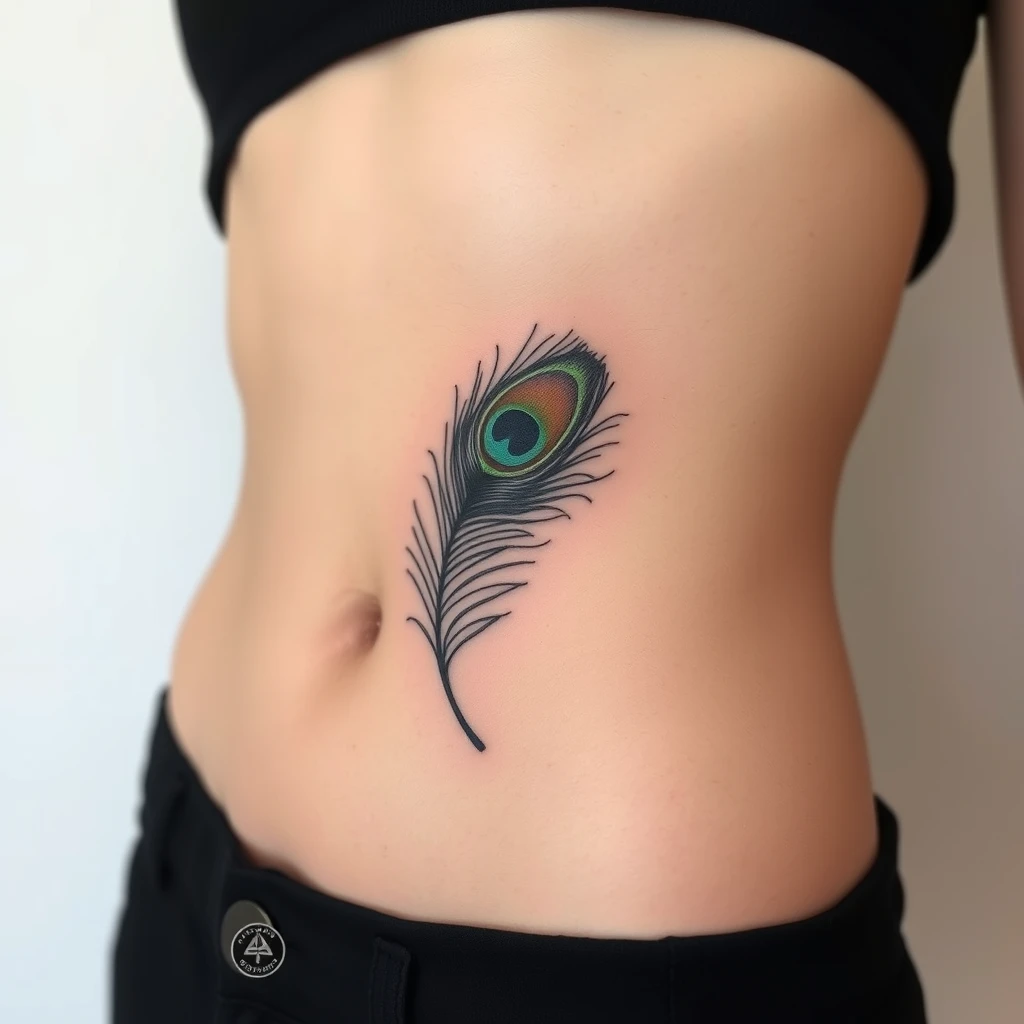 Peacock feather tattoo