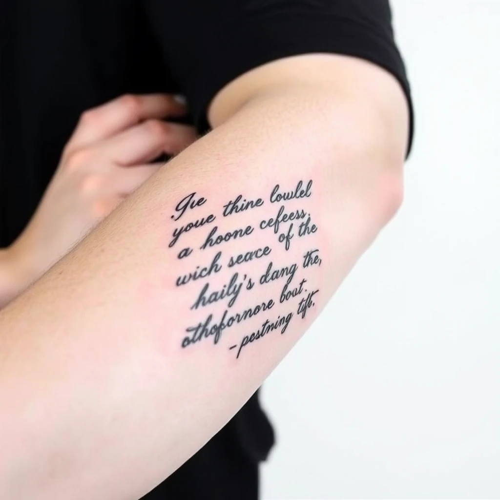 Scripted quotes tattoo