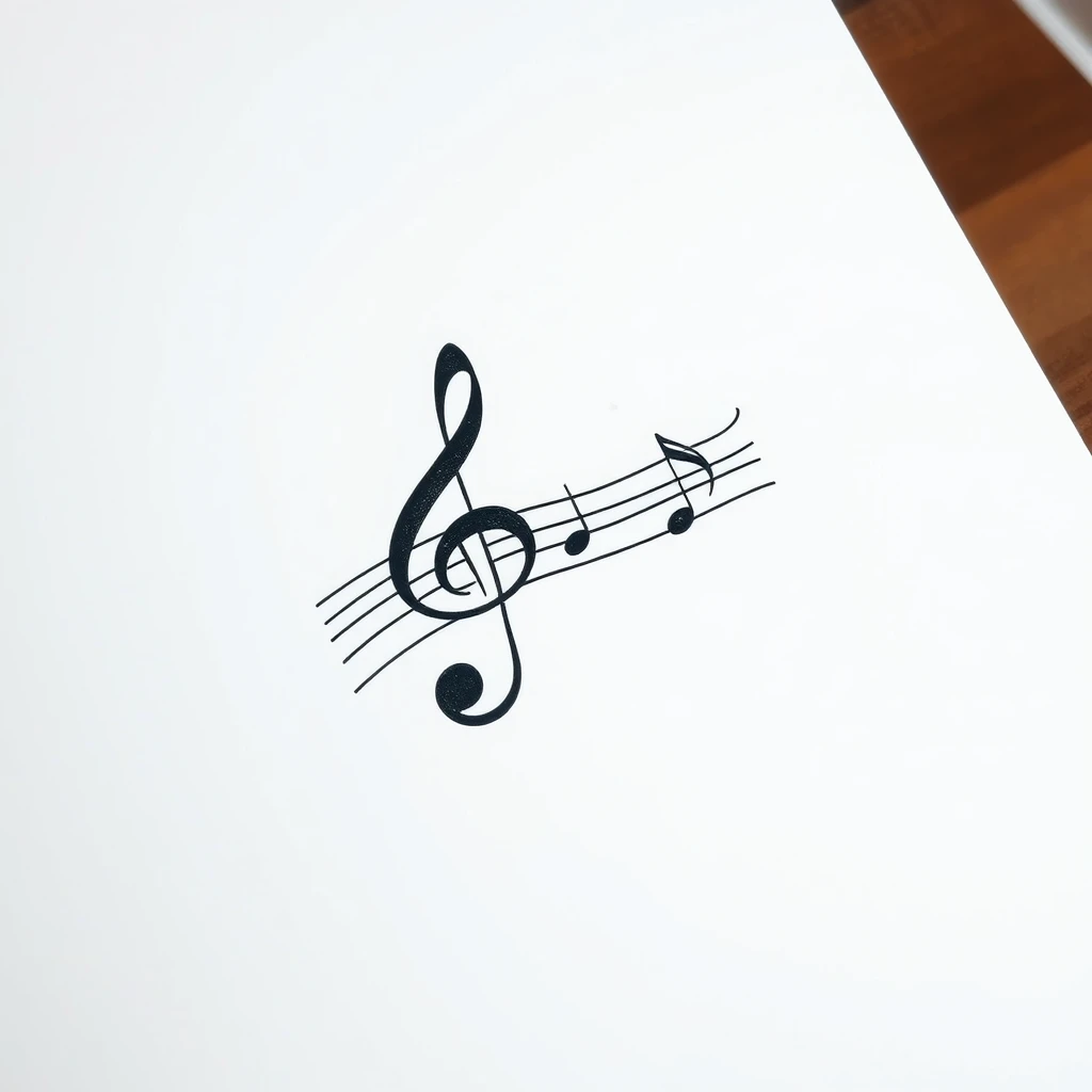 Music notes tattoo