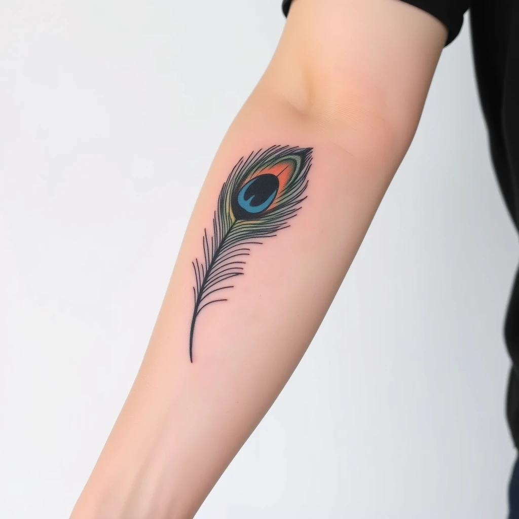 Peacock feather tattoo