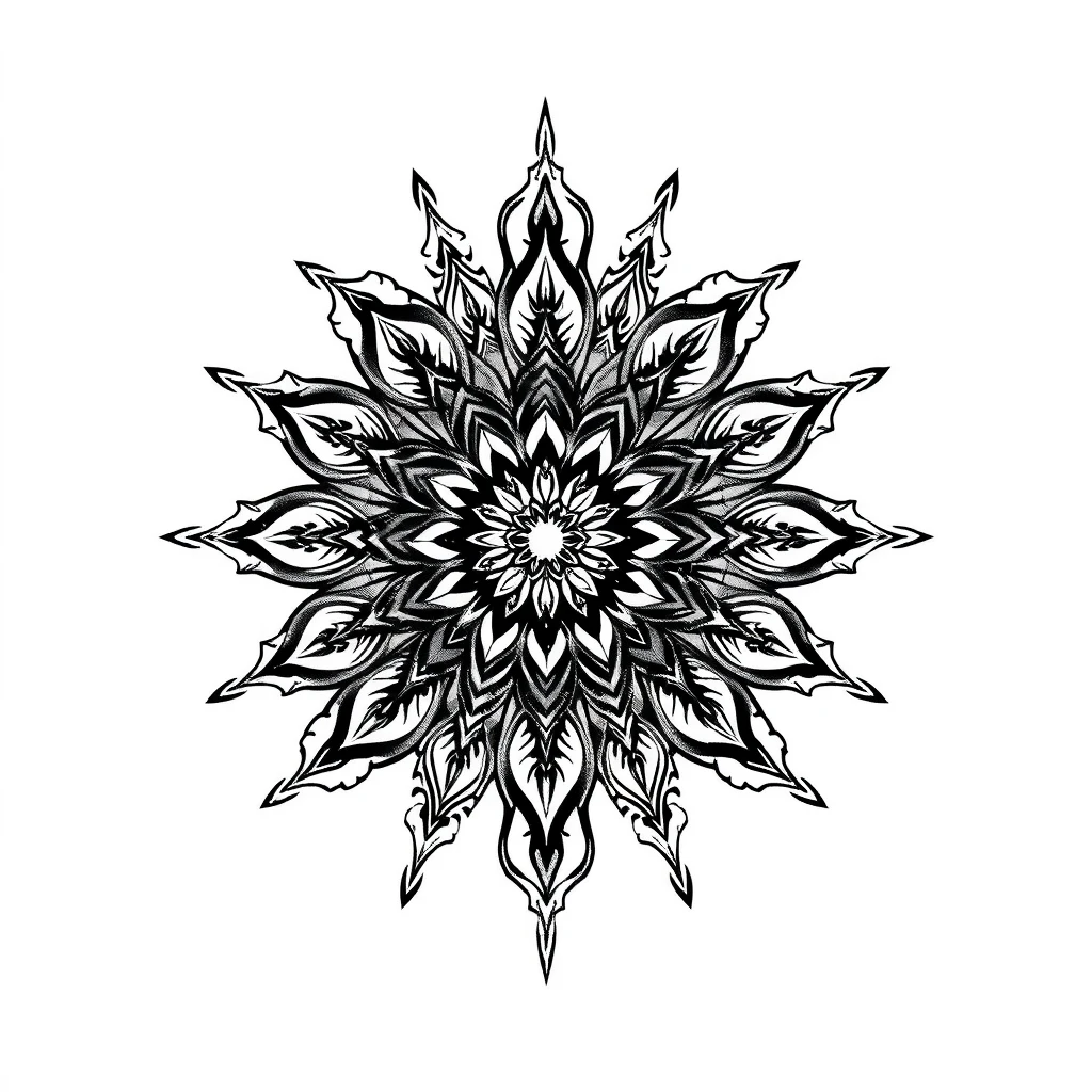 Tattoo design of Mandala in realistic style