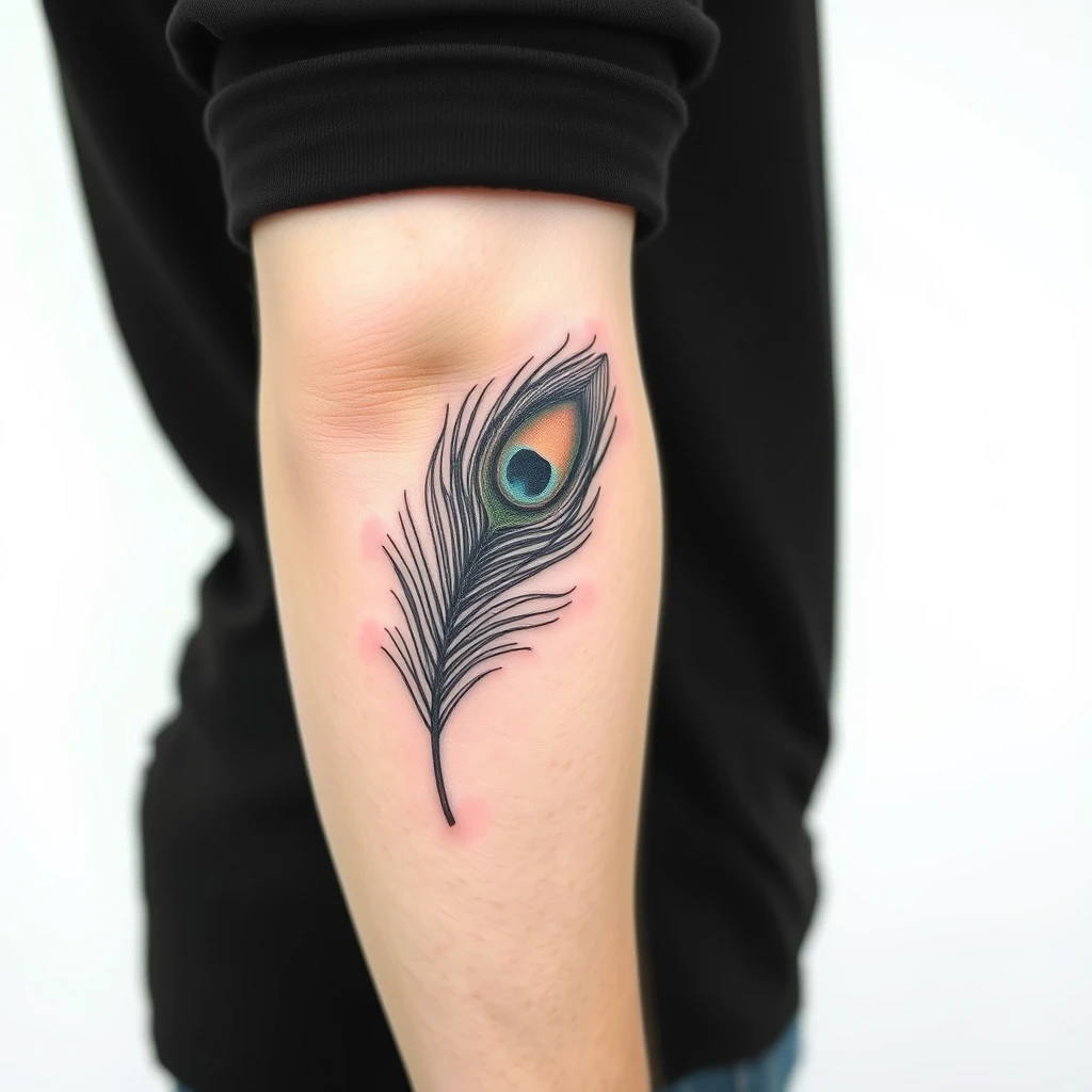 Peacock feather tattoo