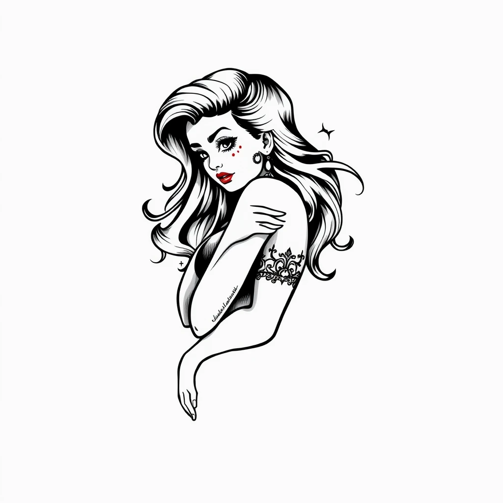 Pinup girl tattoo