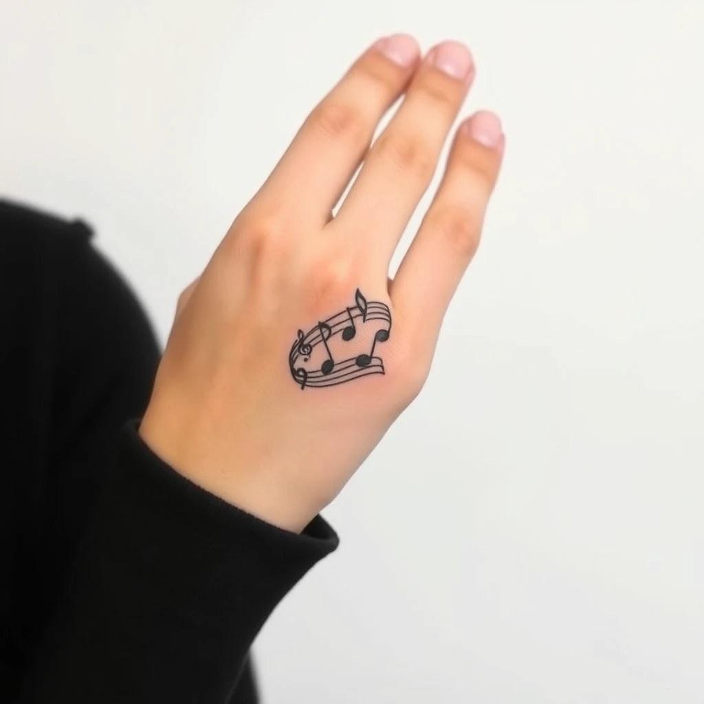 Music notes tattoo