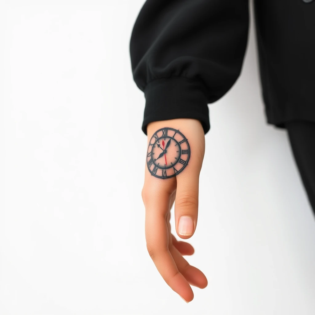 Broken clock tattoo