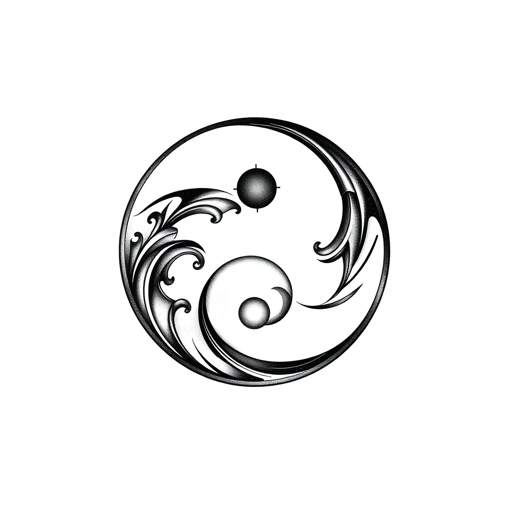 Yin and yang tattoo