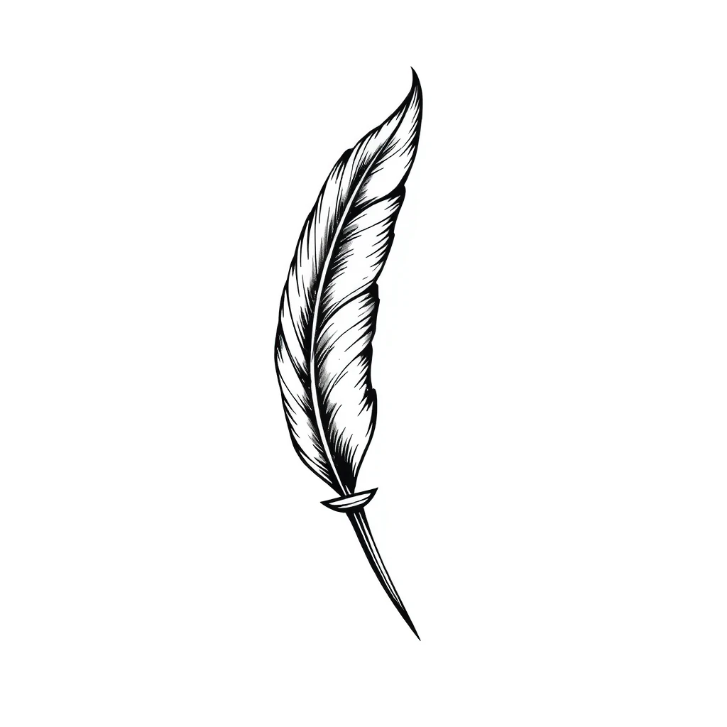 Quill pen tattoo