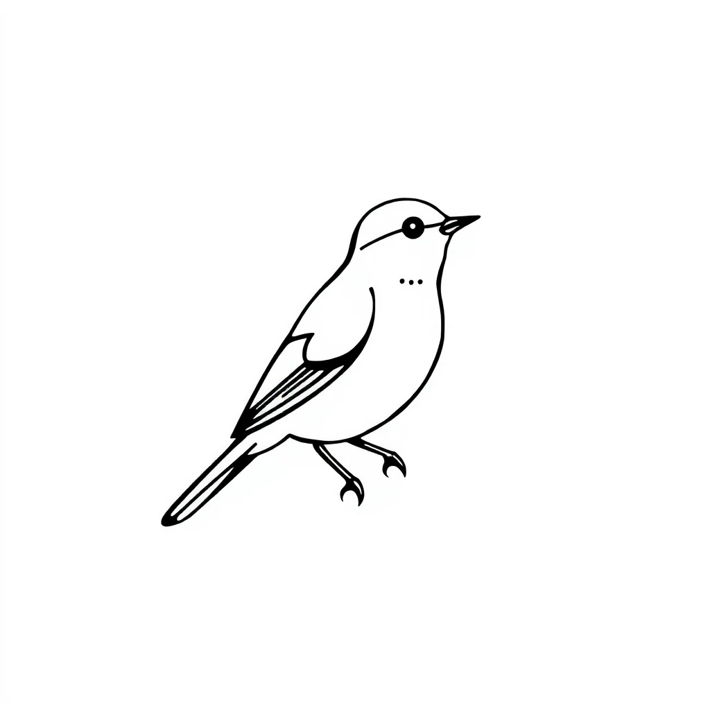 Tattoo of small bird in minimalist style