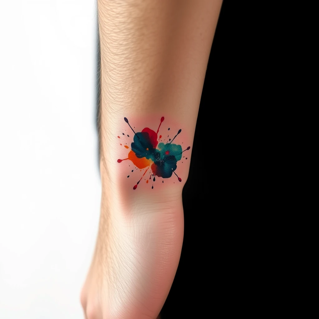 Watercolor splash tattoo