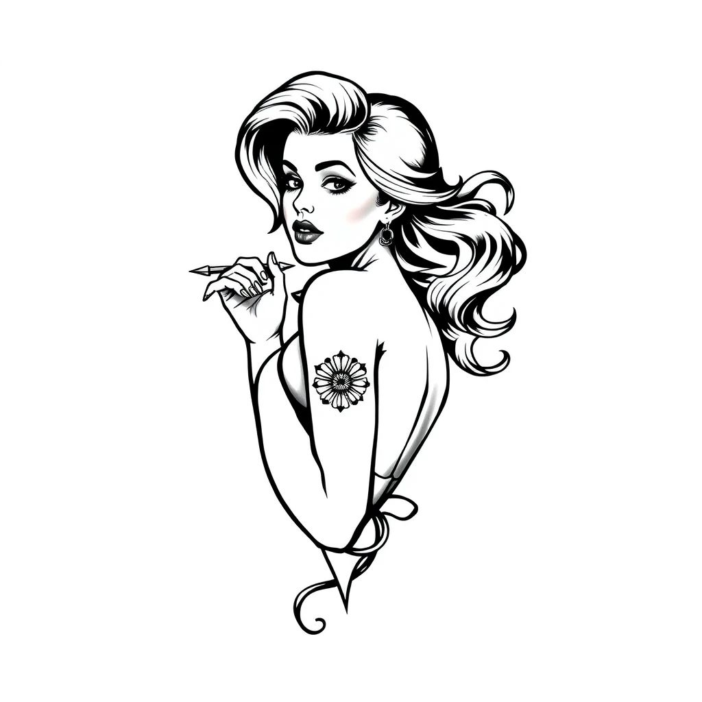 Pinup girl tattoo