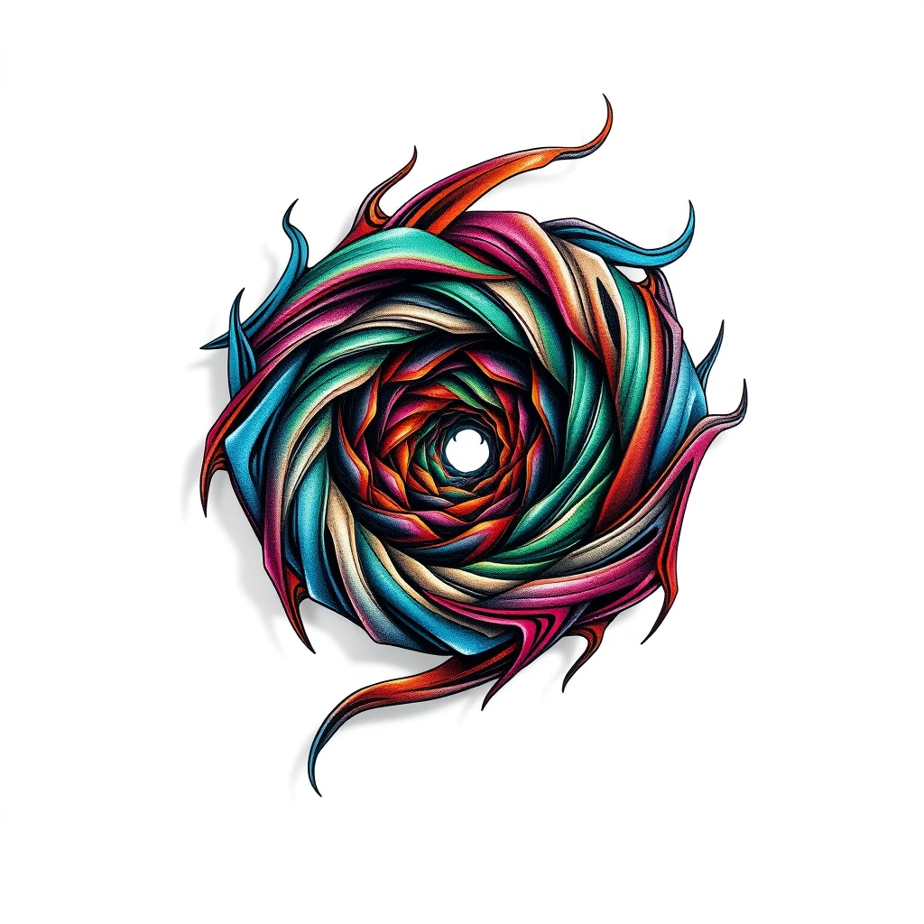 Colorful Vortex tattoo in spiral design