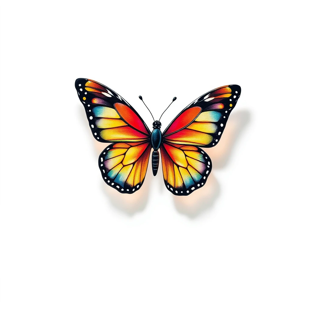 Colorful butterfly tattoo with vibrant details