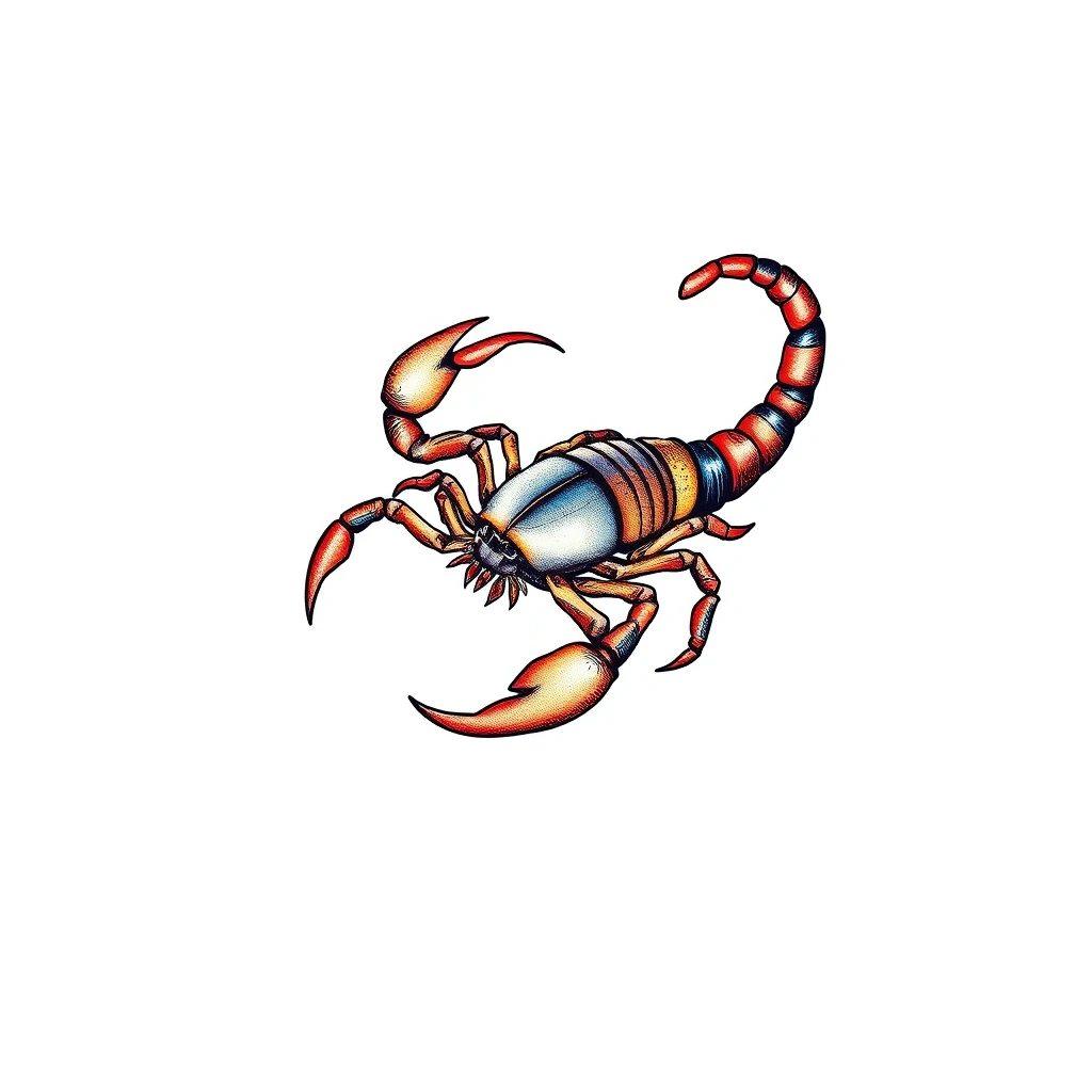 Vibrant Scorpio tattoo featuring detailed design.