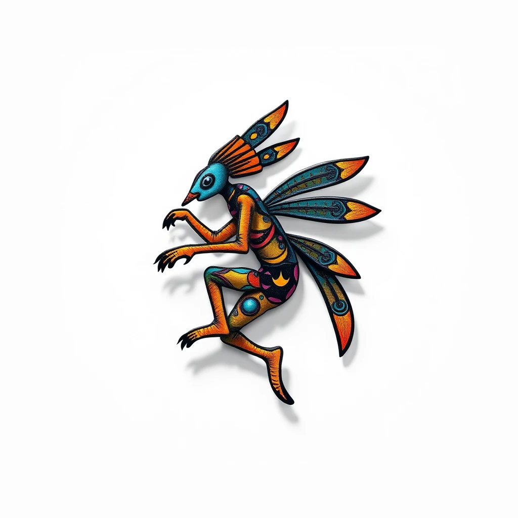 Colorful Kokopelli tattoo with intricate design